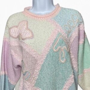 Jaclyn Smith Pastel Patchwork Sweater